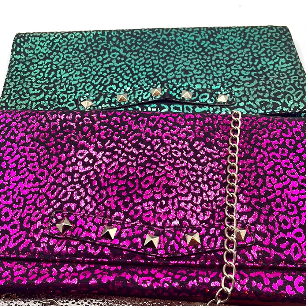 2 Betsey Johnson metallic clutch purses